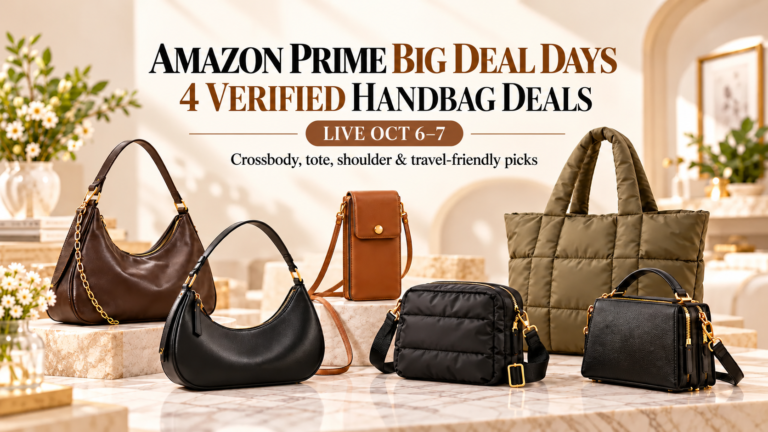 Amazon Prime Big Deal Days handbag deals for 2026 featuring four verified live handbag deals